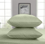 Threadmill 500 Thread Count Queen Size 4 Pc Luxury Cotton Bedding Set, Jacquard Floria Sage Green, Silky Smooth Sheets With 16''
