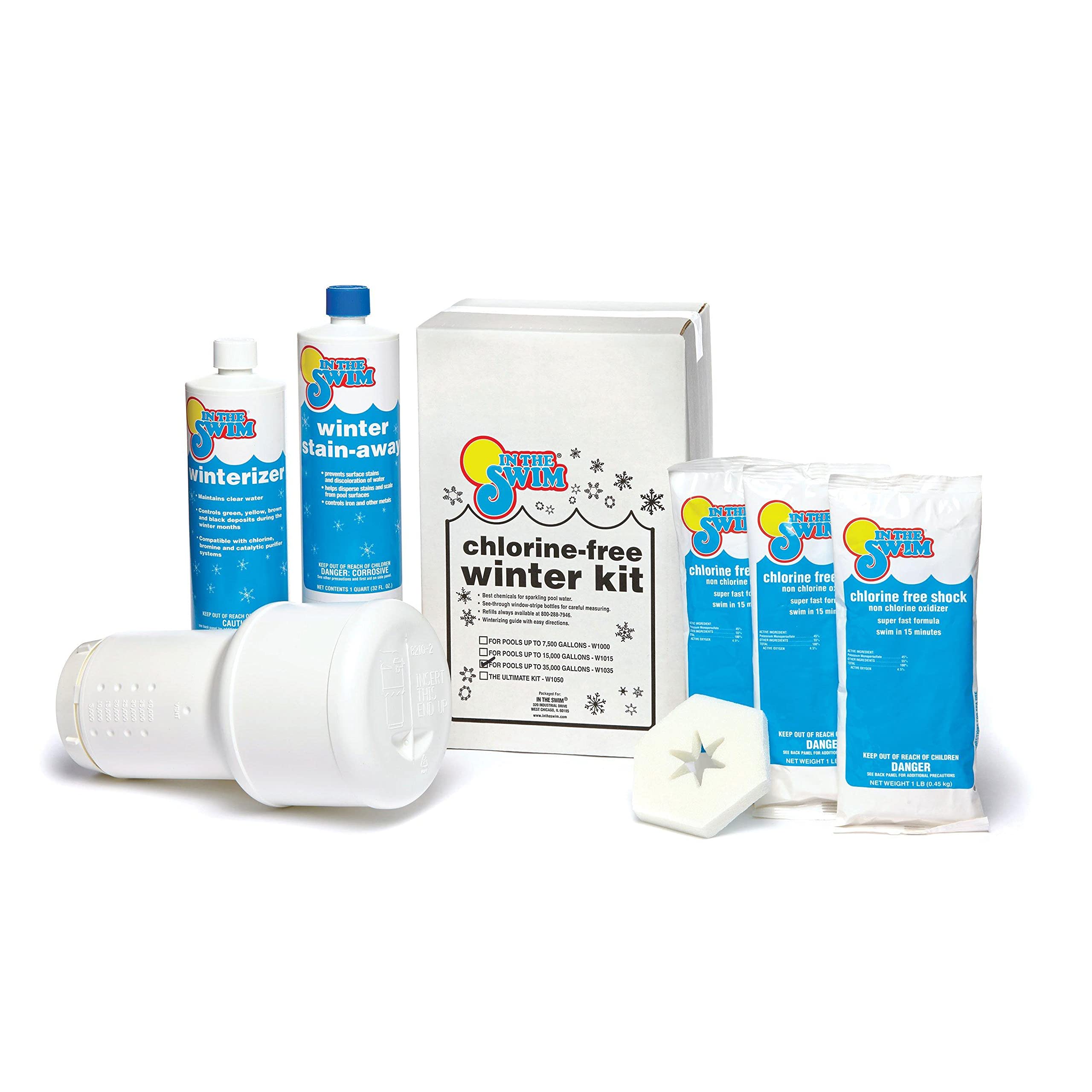 In The Swim Pool Closing Kit - Winterizing Chemicals For Above Ground And In-Ground Pools - Up To 35,000 Gallons