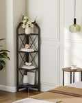 CHOEZON 4-Tier Corner Shelf, Industrial Corner Bookshelf, 47.6 Corner Storage Stand, Plant Stand Display Shelf, Corner Bookcase 