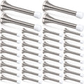 Chumia 36 Pieces Spring Door Stopper With Rubber Bumper Flexible Spring Heavy Duty Wall Door Stop For Home Offices Schools(Brush