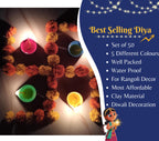 Indian Karigar Multicolour Handmade Clay Diyas/Lamps, Set Of 100 Lights Decoration