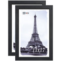VCK 11x17 Poster Frame Set of 2 - Black, Textured Exclusive Solid Wood Picture Frames, Wall Gallery Frame