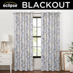 Eclipse Blackout Curtain, Larissa Leaf Grommet Curtain, 95 In Long X 50 In Wide, Patterned 100% Blackout Curtain, Thermal Insula