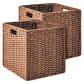 ICERZCZ Wicker Storage Baskets for Organizing Shelves, Paper Rope Woven Basket for Storage, Wicker Storage Cubes Bins, 11x10.25