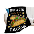 Taco Blanket For Girls Just Girl Who Loves Tacos Throw Blanket Soft Cozy Warm Fuzzy Fleece Tacos Food Bedroom Decor Blanket Gift