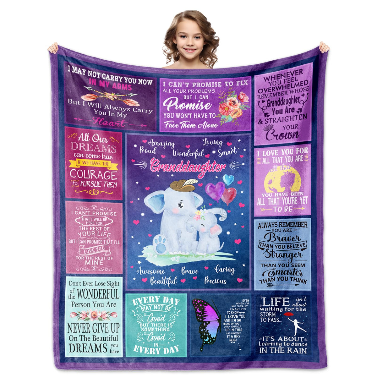 Granddaughter Gifts From Grandma, Granddaughter Blanket 60'X50', Granddaughter Birthday Gifts, Gift For Granddaughter From Gra