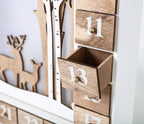 Brubaker Reusable Wooden Advent Calendar To Fill - White Winter Landscape With Led Lighting - Diy Christmas Calendar 13.98 X 2.3