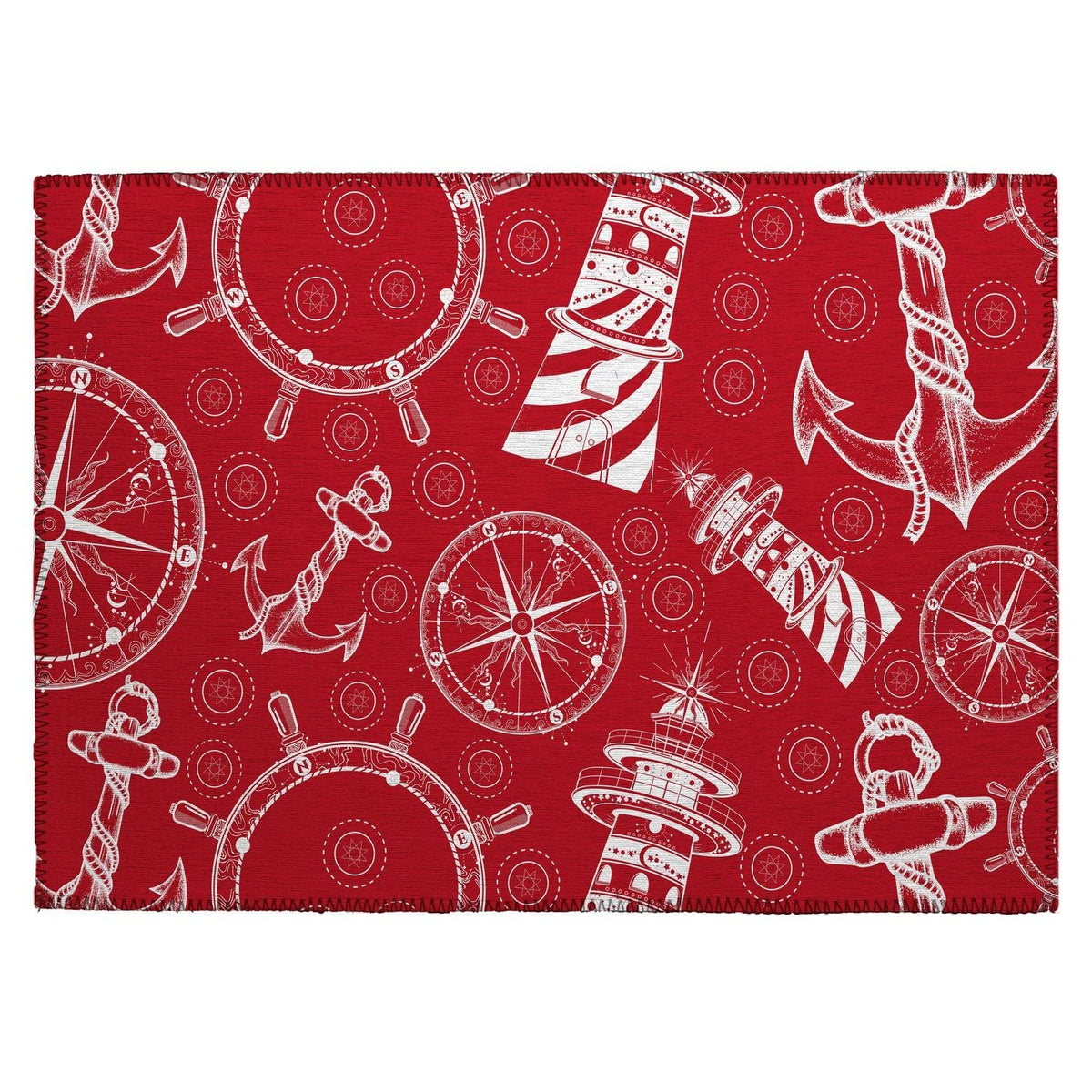 Harbor Ha9 Red Coastal Rug Rectangle 9' X 12'