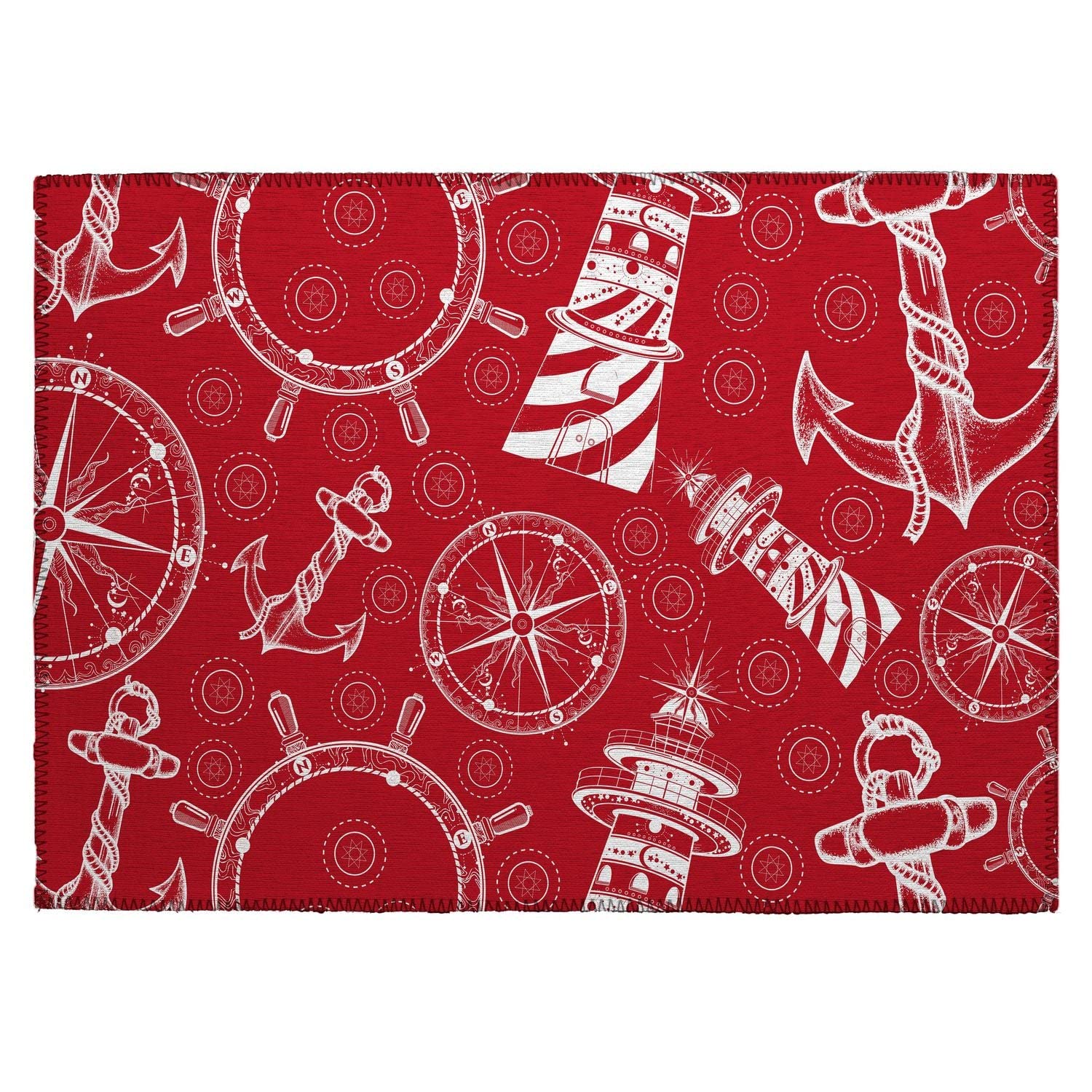 Harbor Ha9 Red Coastal Rug Rectangle 5' X 7 ' 6"