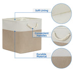 Temary Cube Storage Baskets 4 Pack 13X13 Fabric Cube Storage Bins For Clothes, Large Baskets Boxes With Handles, Canvas Basket F