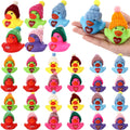 36 Pcs Valentines Gifts for Coworker Mini Inspirational Rubber Ducks Bulk with Knitted Hats You are Motivational Theme Small Cru