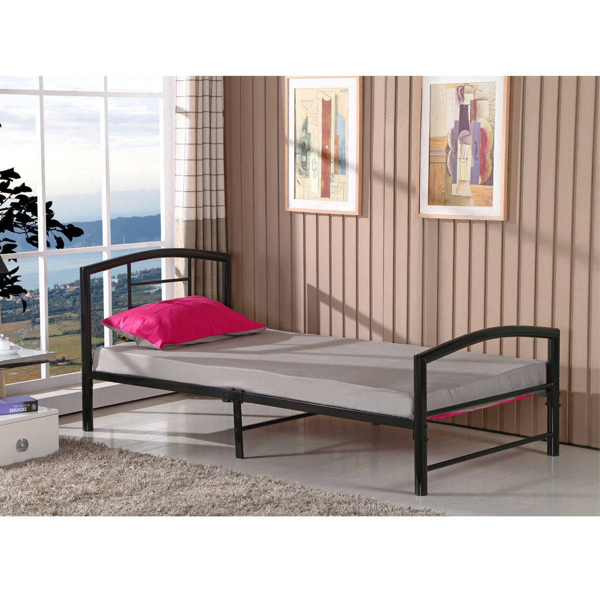 Better Home Products/Welded Steel Frame/Welded Deck/Easy Assembly/Heavy Duty/Built To Last/500 Pound + Capacty Bed/No Box Spring Just Mattress (Black)