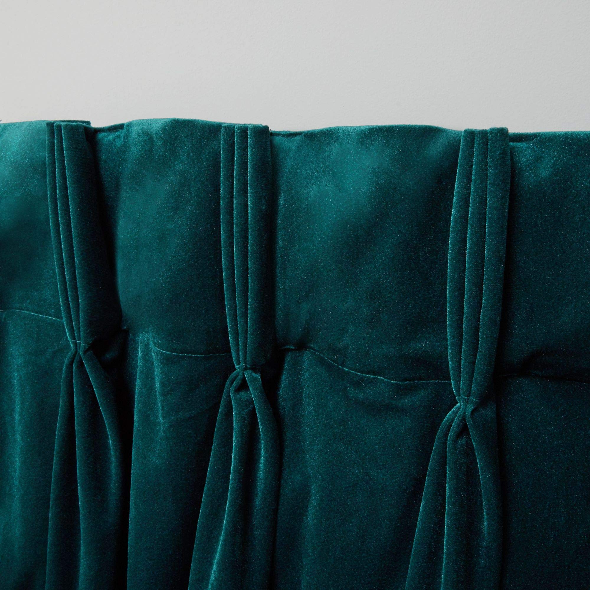 Exclusive Home Curtains Velvet Hidden Tab Top Curtain Panel, 52X96, Teal, 2 Panels