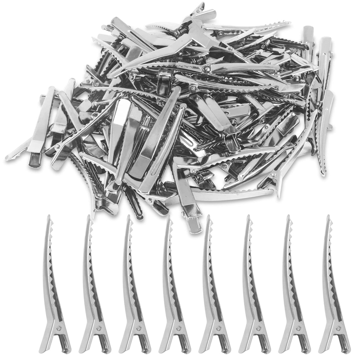 Super Z Outlet Silver Alligator Teeth Prongs Clips Holders for Hair Care, Arts & Crafts Projects, Dry Hanging Clothing, Office P