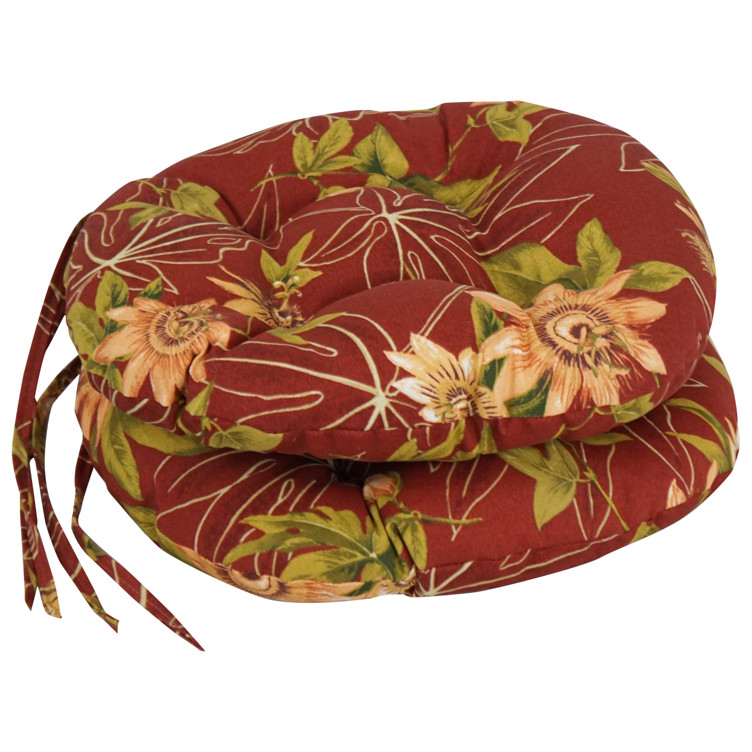Blazing Needles 16-Inch Outdoor Round Chair Cushion, 16' X 16', Passion Ruby 2 Count