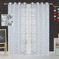 LE HAVRE Polyester Transparent Net Curtains for Living Room Decoration, (Pack of 2) 4ft x 5ft, White