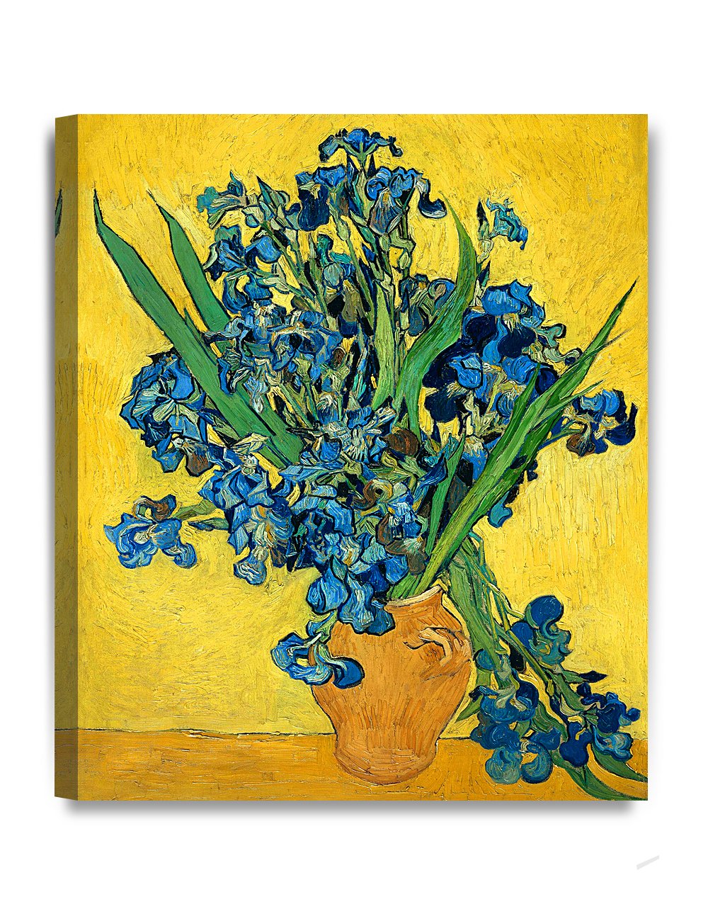 DECORARTS - Irises Vase Flower by Vincent Van Gogh. Oil Painting Reproduction. Giclee Print on Canvas. Ready to Hang Wall Art fo