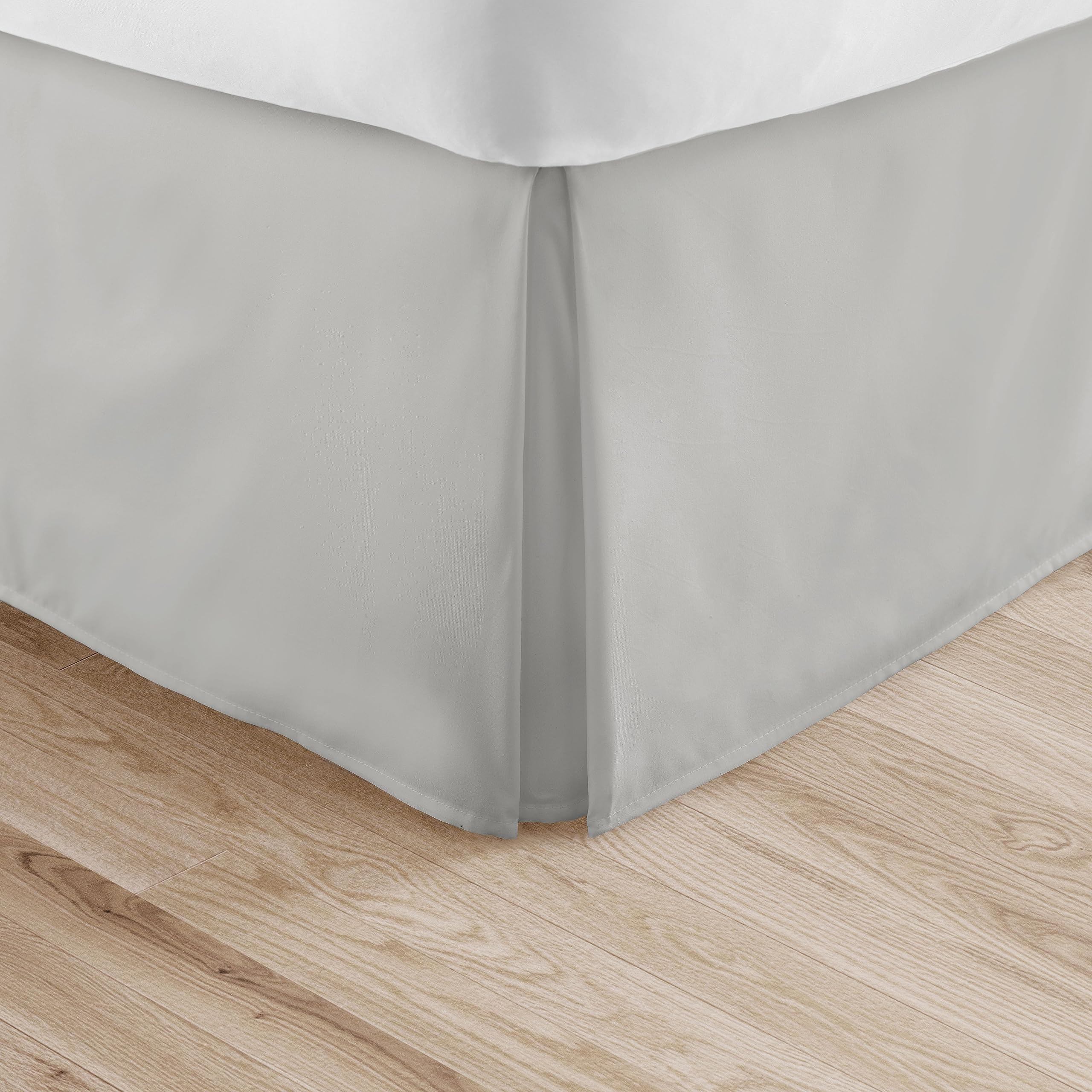 Linen Market Pleated Bed Skirt, Twin, Light Gray