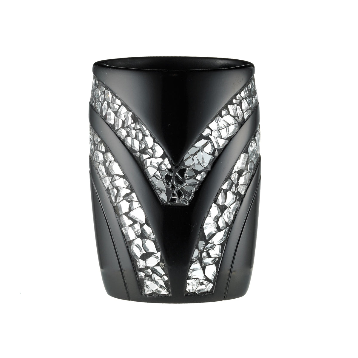 Zahari Home Sinatra Bath Tumbler Toothbrush and Toothpaste Holder Makeup Brushes Organizer, Black