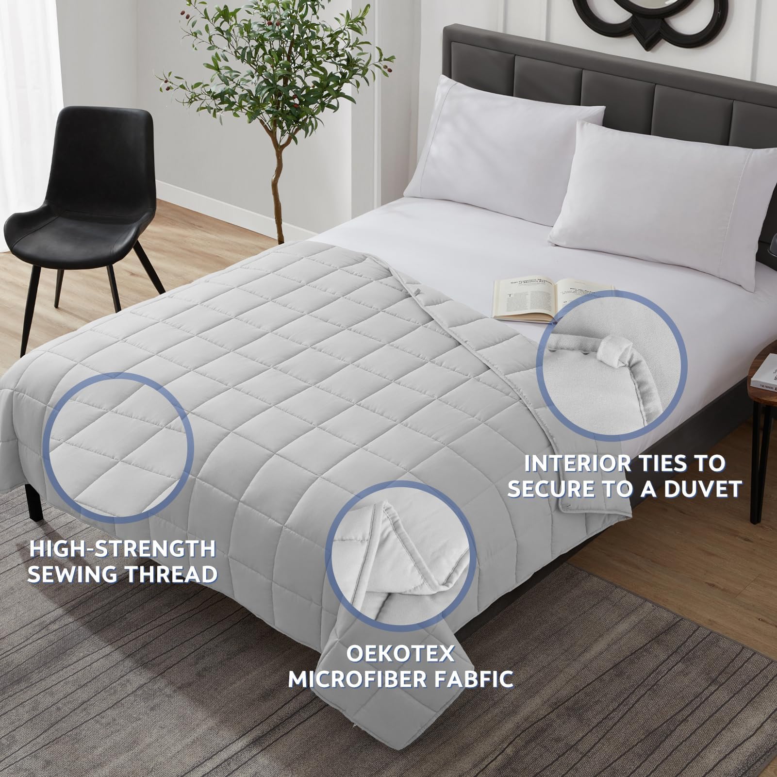 Anfie Weighted Blanket(36''X48'' 3Lbs) Cooling Weighted Blanket For Sleeping, Throw Size Breathable Blanket With Premium Glass B