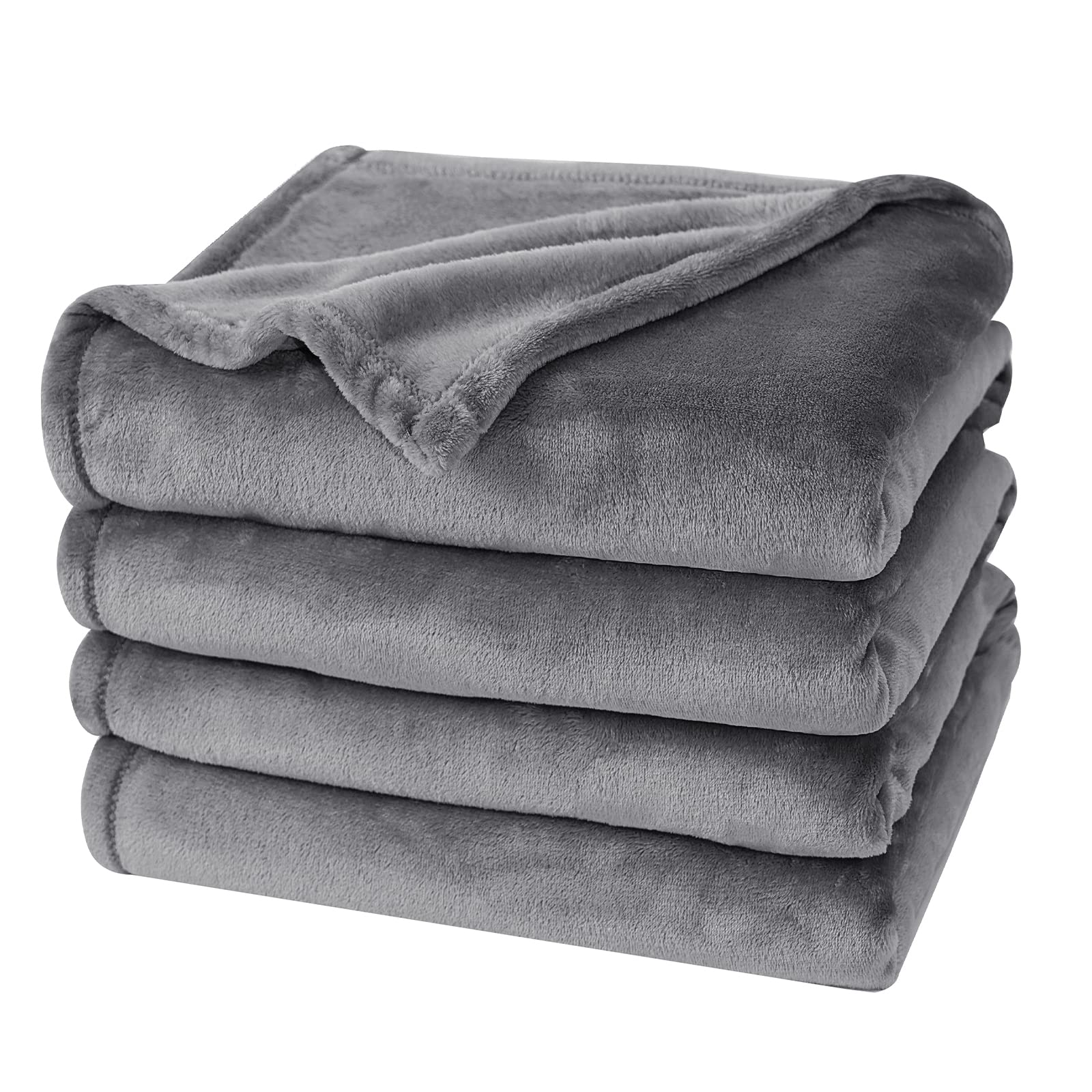 Phf Ultra Soft Fleece Blanket King Size, No Shed No Pilling Luxury Plush Cozy 300Gsm Lightweight Blanket For Bed, Couch, Chair, Sofa Suitable For All Season, 108' X 90', Grey