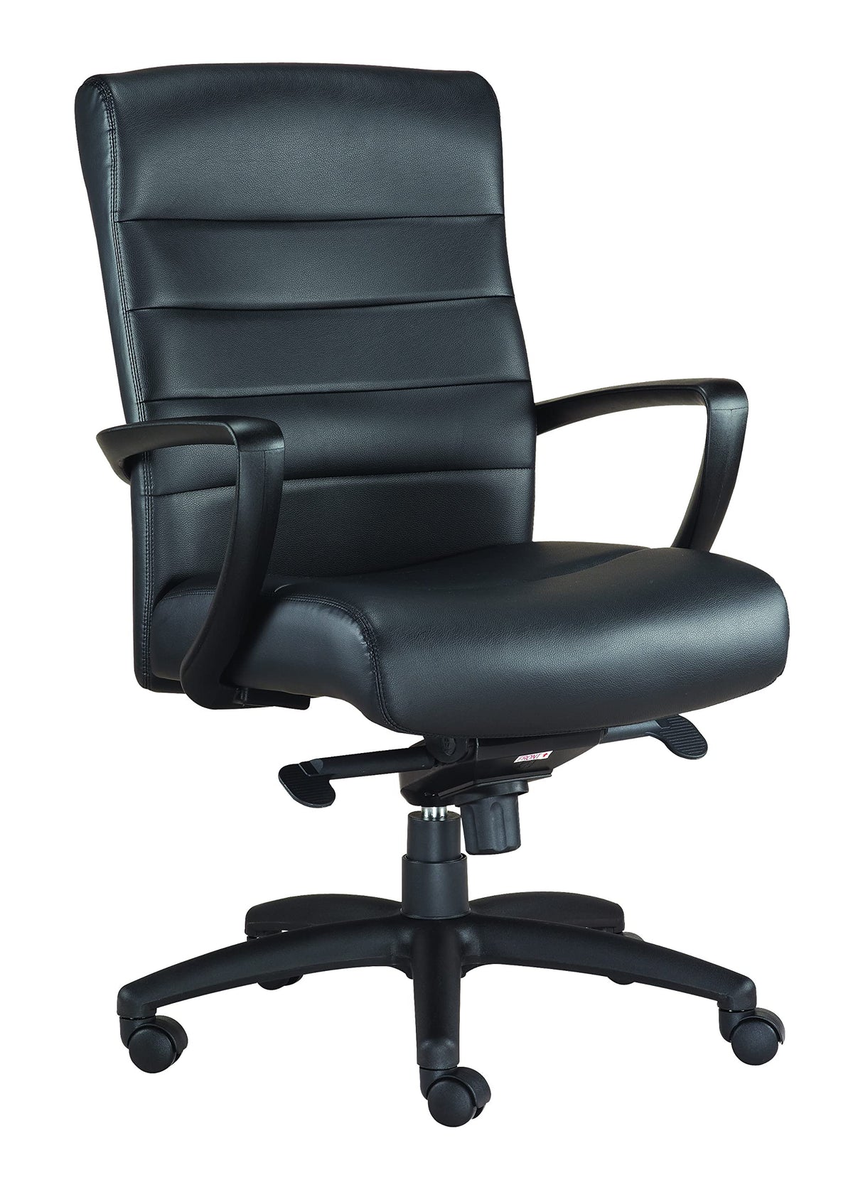 Eurotech Seating Manchester Mid Back Leather Chair, Black