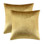 Gigizaza Gold Velvet Decorative Throw Pillow Covers,18X18 Pillow Covers For Couch Sofa Bed 2 Pack Soft Cushion Covers