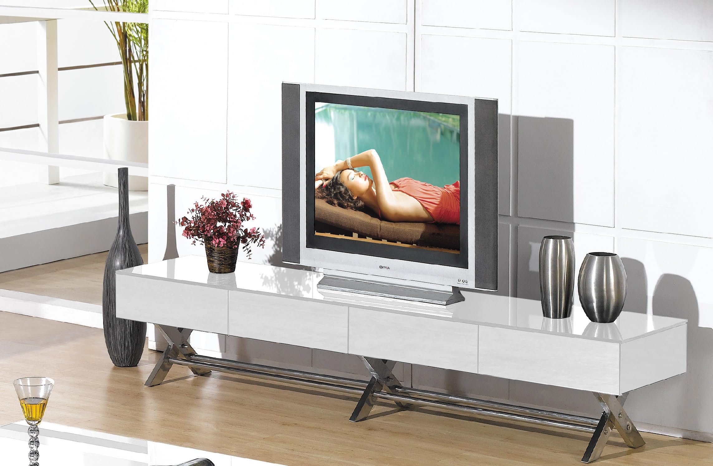 Neos Modern Furniture TV Stand, White