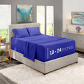 Nestl Extra Deep Pocket Fitted Sheet - Ultra Deep Pocket Bed Sheet Set - Super Deep Pocket 4 Piece Set - Extra Deep Fitted Sheets - 60 X 80 Inches - Extra Deep Pocket Queen Size Sheets - Royal Blue