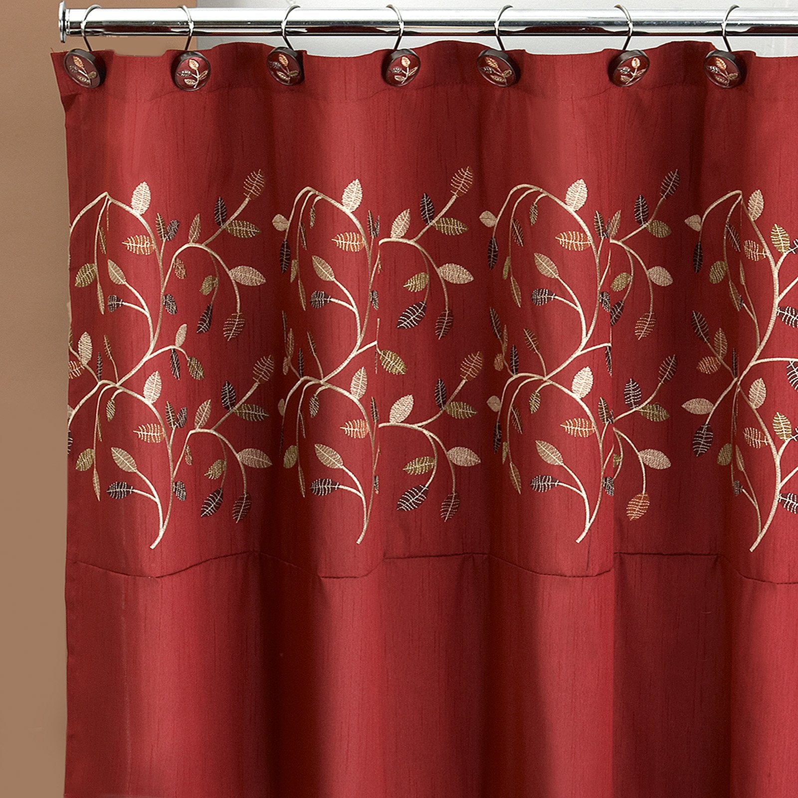Popular Bath Aubery Shower Curtain, Burgundy 72.00' X 70.00'