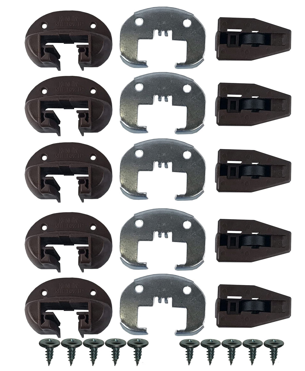 Kenlin Lot Of 5 Sets Of Enhanced Commercial Style Kenlin Rite-Trak Ii Model #168 (Drawer Stop With Roller)