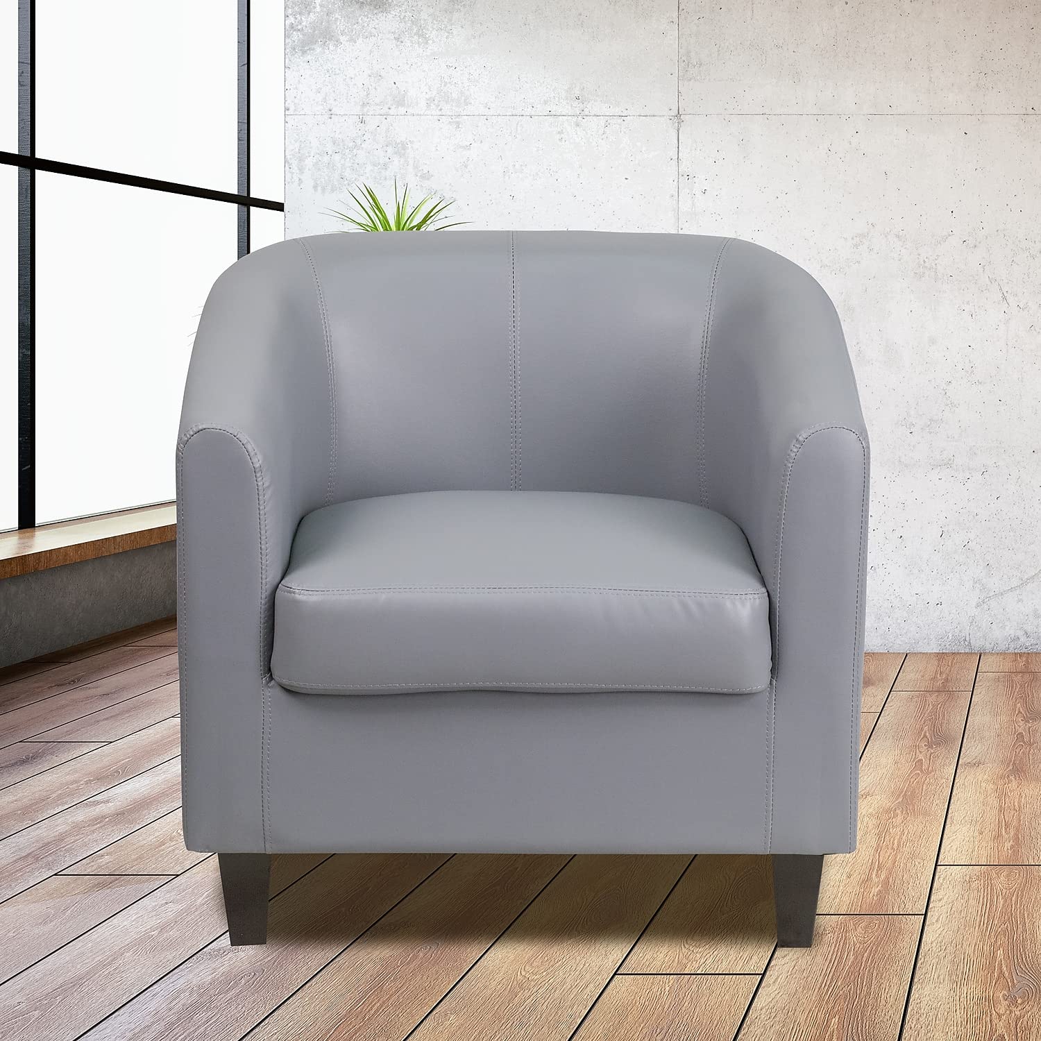 Flash Furniture Katie Gray LeatherSoft Lounge Chair