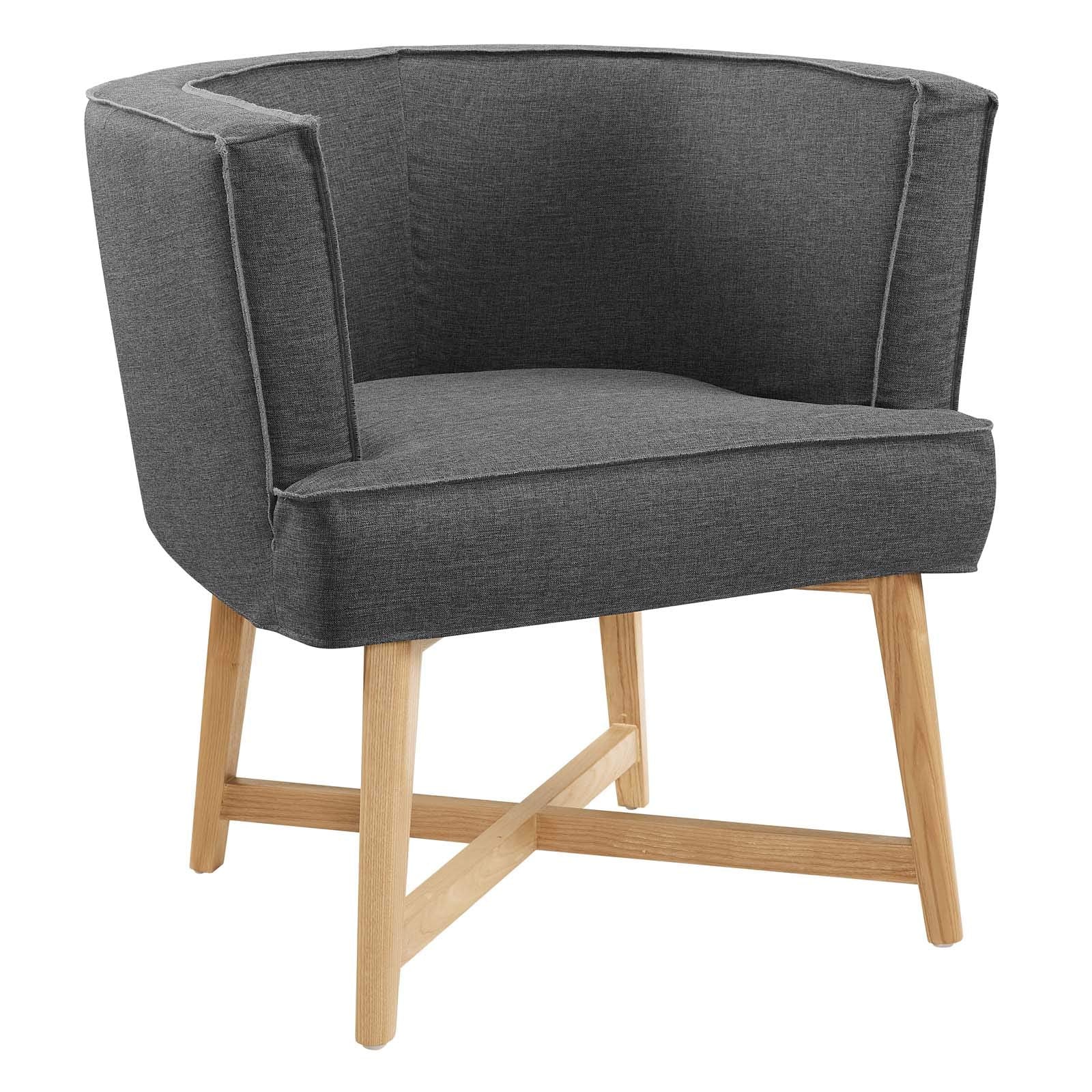 Modway Anders Upholstered Fabric Accent Chair, Gray