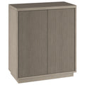 Henn&Hart 28 Fluted Wooden Accent Cabinet, Modern Ribbed Sideboard Buffet Cabinet with 2 Doors and an Adjustable Shelf for Livin
