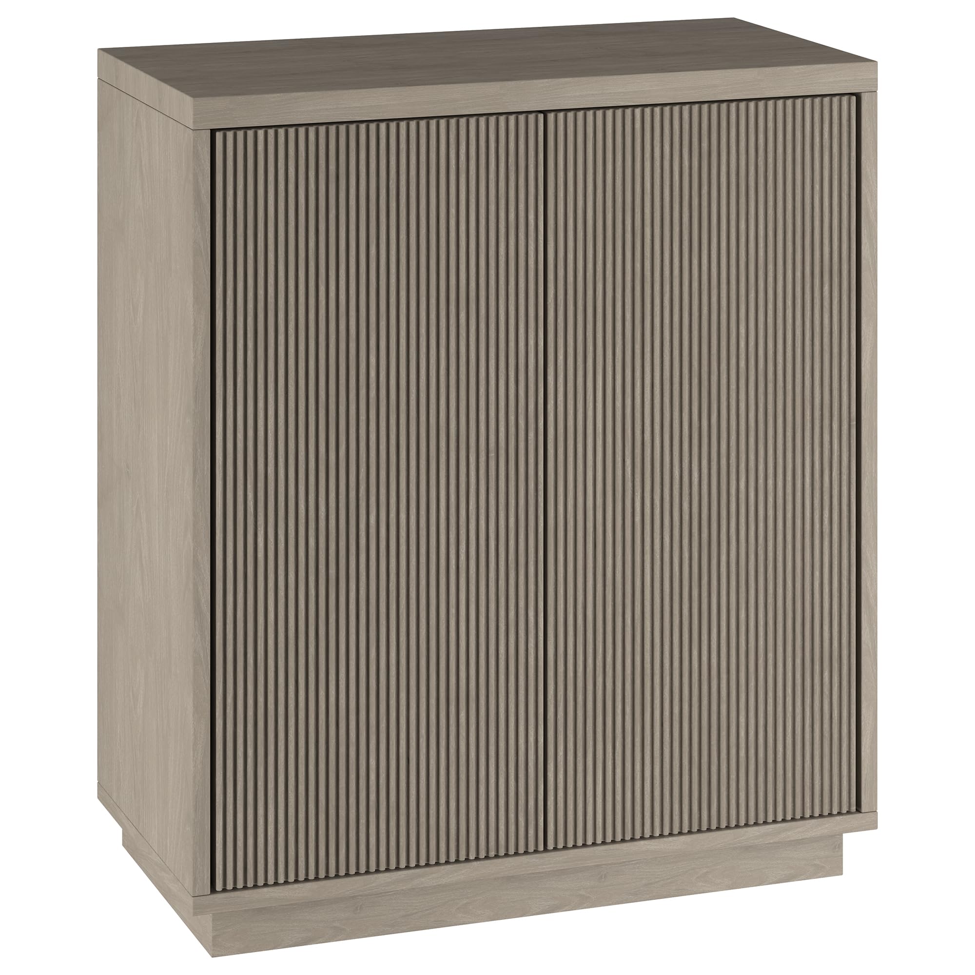Henn&Hart 28 Fluted Wooden Accent Cabinet, Modern Ribbed Sideboard Buffet Cabinet with 2 Doors and an Adjustable Shelf for Livin