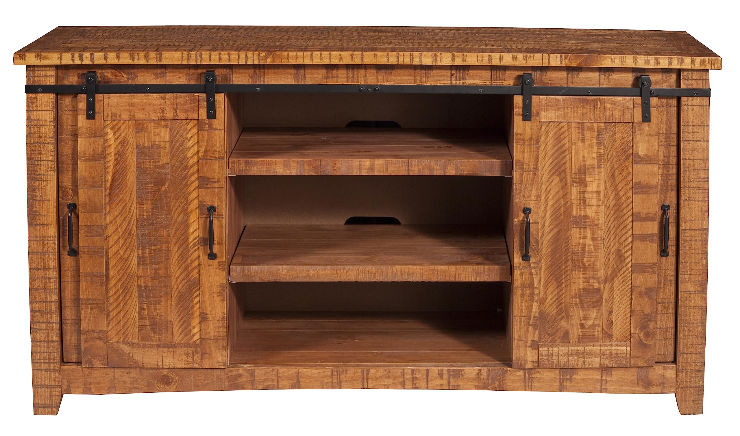 Martin Svensson Home Omaha Solid Wood Tv Stand, 65&quot;, Honey Tobacco