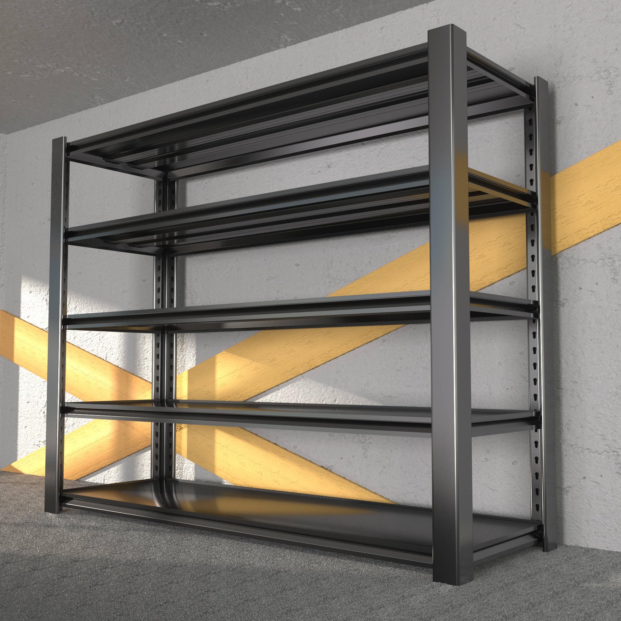 Wozbud 3000Lbs Garage Shelving Heavy Duty 48W Metal Shelving For Garage