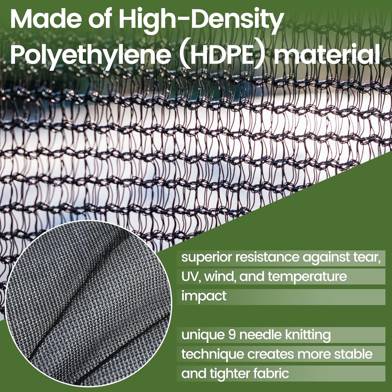 [Windscreensupplyco] 60-70% 10 Ft X 20 Ft Mesh Tarp/Shade Cloth 9-Needle Knitted Heavy Duty Black With Grommets For Green House, Garden, Pergola, Pools, Dump Truck