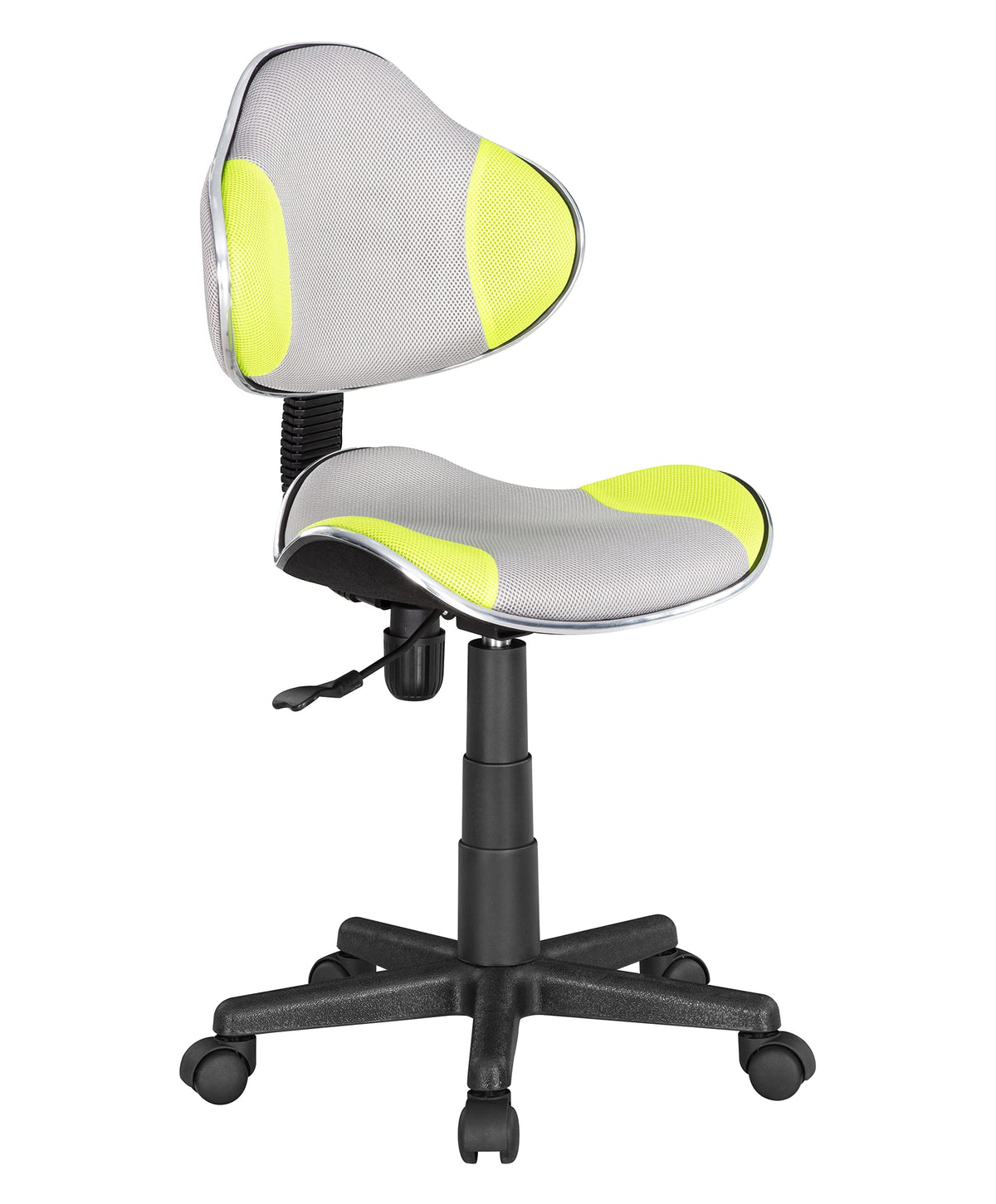 Jjs Home Office Low Back Computer Executive Chair, Ergonomic Mesh Chair With Extra Large Base And Pads, Grey/Green