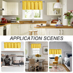 Dwcn Yellow Valance Curtains For Living Room, Kitchen Valance Solid Short Topper - Room Darkening Rod Pocket Bathroom/Basement C