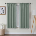 Lecloud Bessie Sage Green Curtains 63 Inch Length 2 Panels, Gentle Classical Light Filtering Faux Linen Textured Curtains, Airy 