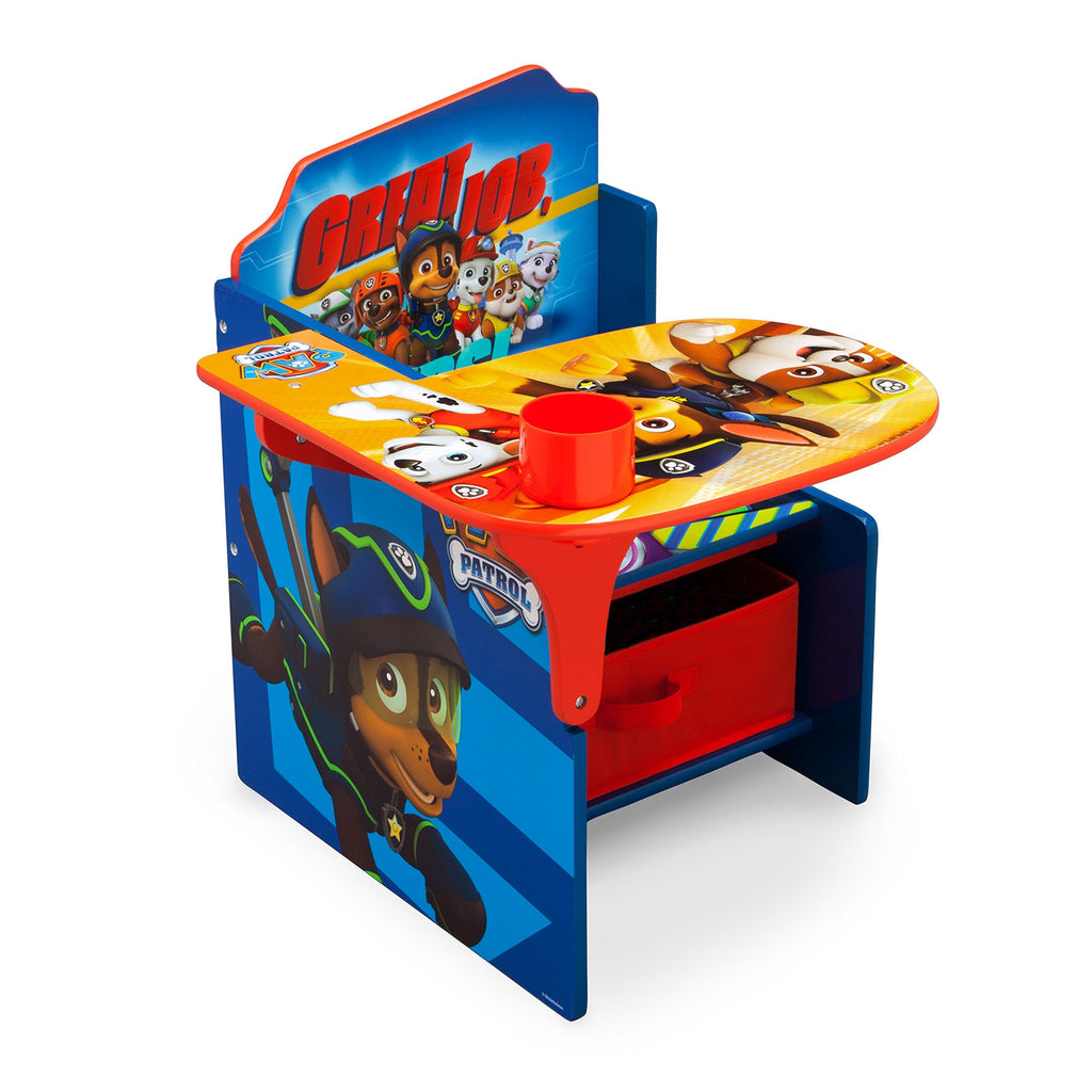 Delta Children Chair Desk With Storage Bin - Ideal For Arts & Crafts, Snack Time, Homeschooling, Homework, Reading & More, Nick Jr. Paw Patrol, With Cup Holders|Arm Rest, Engineered Wood