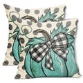 Aportt Fall Polka Dot Pumpkin Pillow Covers 18X18 Inch Autumn Harvest Thanksgiving Pillow Cases Green Seasonal Square Throw Pill