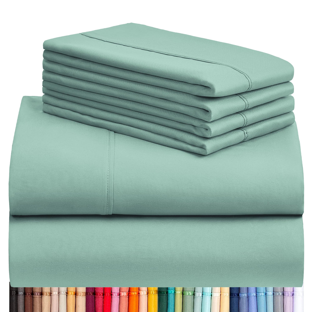 Luxclub 6 Pc California King Sheet Set, Breathable Luxury Bed Sheets, Deep Pockets 18' Wrinkle Free Cooling Sheets Machine Wash