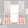 Lush Decor Flutter Butterfly Window Curtain Panel Pair, 52'W X 63'L, Pink