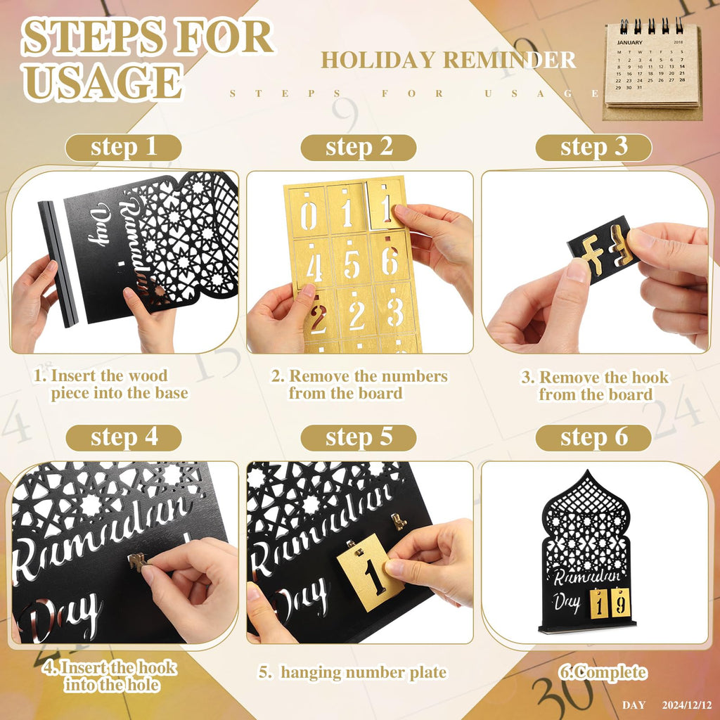 Doublefill Ramadan Calendar Set Ramadan Advent Calendar 30 Days Wooden Eid Mubarak Diy Countdown Calendar Ramadan Decoration Gif