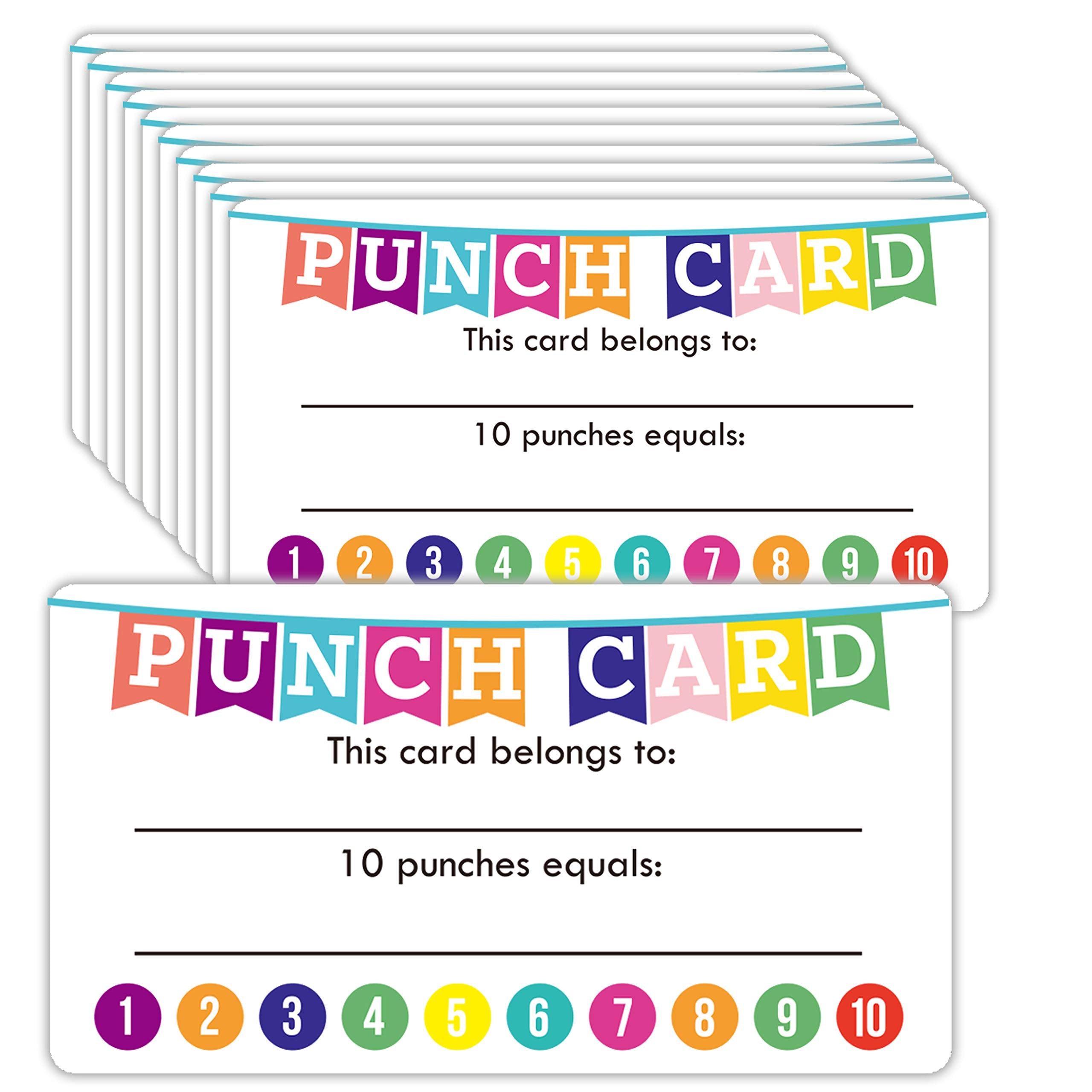 Youngever Punch Cards 210 Pack, Incentive Loyalty Reward Card For Classroom, Business, Kids, Students, Teachers 3.5 Inch X 2 Inc