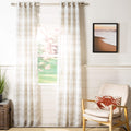 Safavieh Home Curtain Liberty Assorted Beige Semi-Sheer 52 x 84 Grommet Drape Panel Window Treatment, 52x84