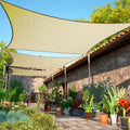 Shademart 15 ' X 19 ' Beige Sun Shade Sail Rectangle Smslr Canopy Fabric Cloth Screen, Water And Air Permeable & Uv Resistant, H