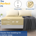 Thread Spread Twin Xl Fitted Sheet Only - 100% Egyptian Cotton 600 Thread Count Deep Pocket Fitted Sheet Twin Xl, Soft Cooling Sateen Elastic Bottom Sheet, Fits College Dorm Mattress, Teens - Sand